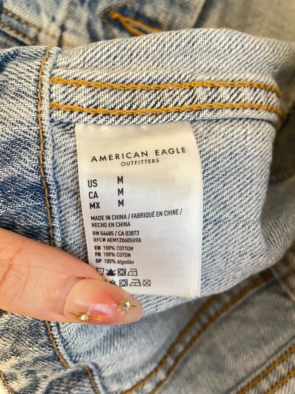 American Eagle blue denim button up vest collared size medium - Picture 2 of 4